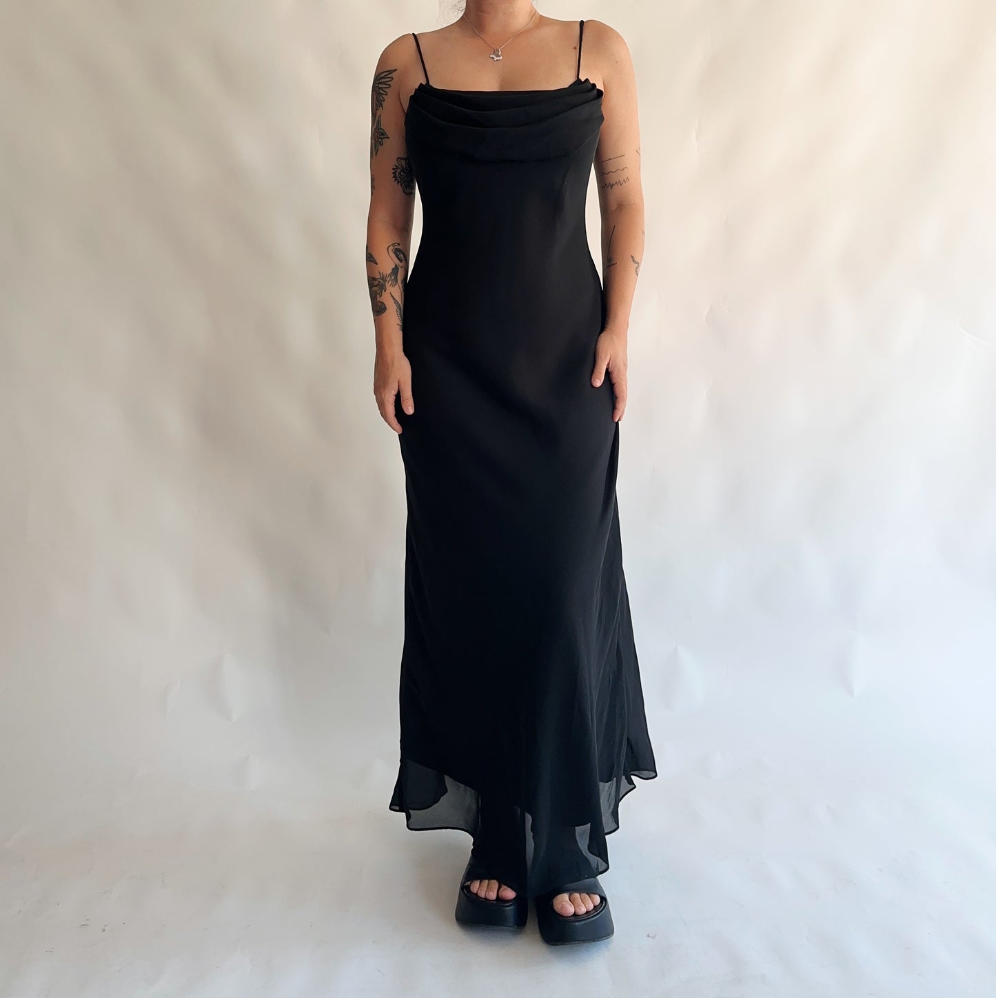 vestido vintage maxi made in USA UL)