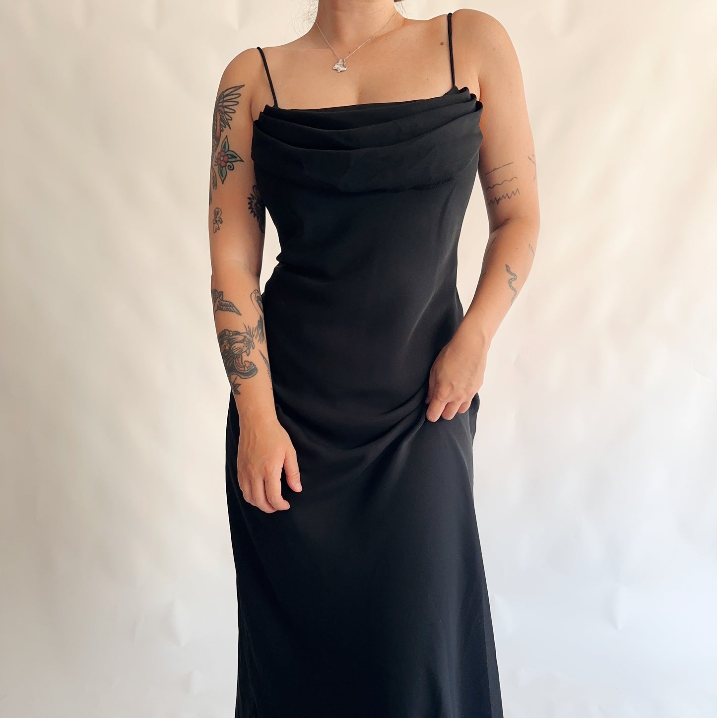 vestido vintage maxi made in USA UL)