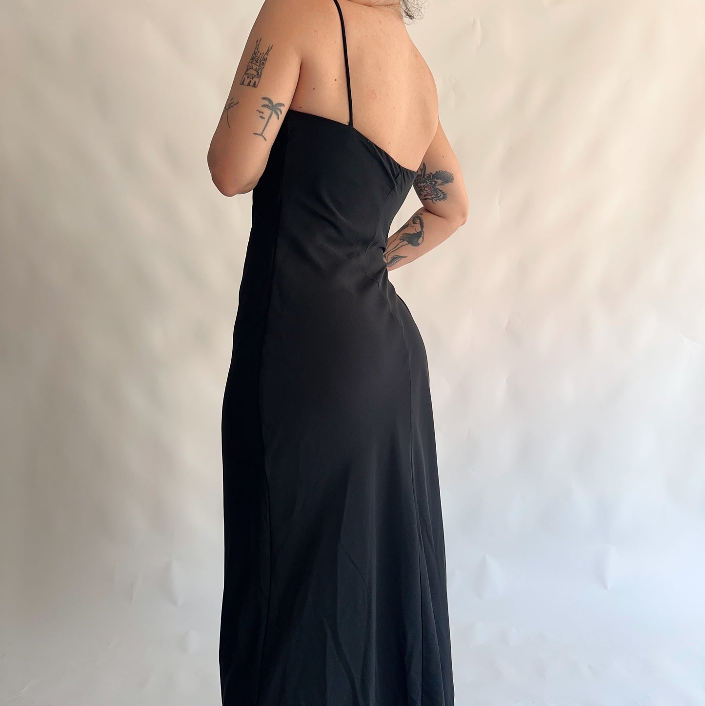 vestido vintage maxi made in USA UL)
