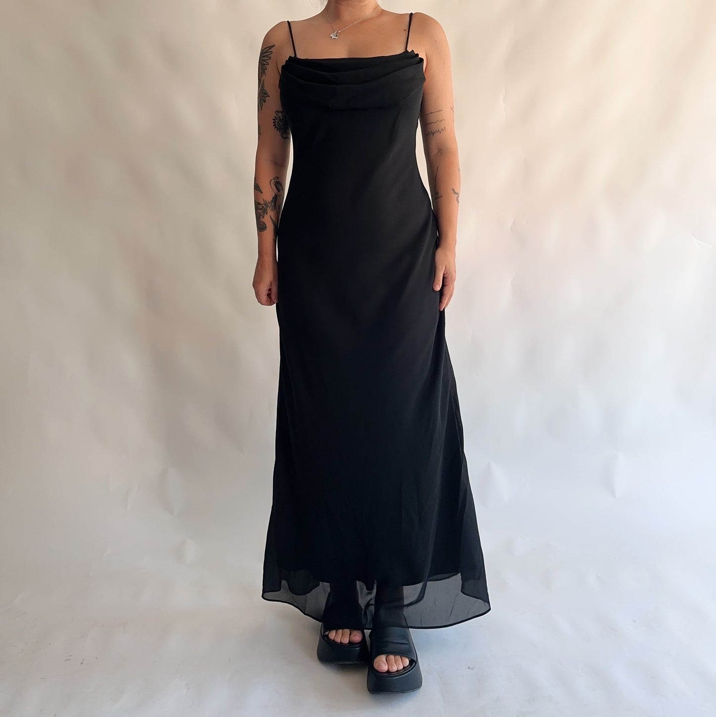 vestido vintage maxi made in USA UL)