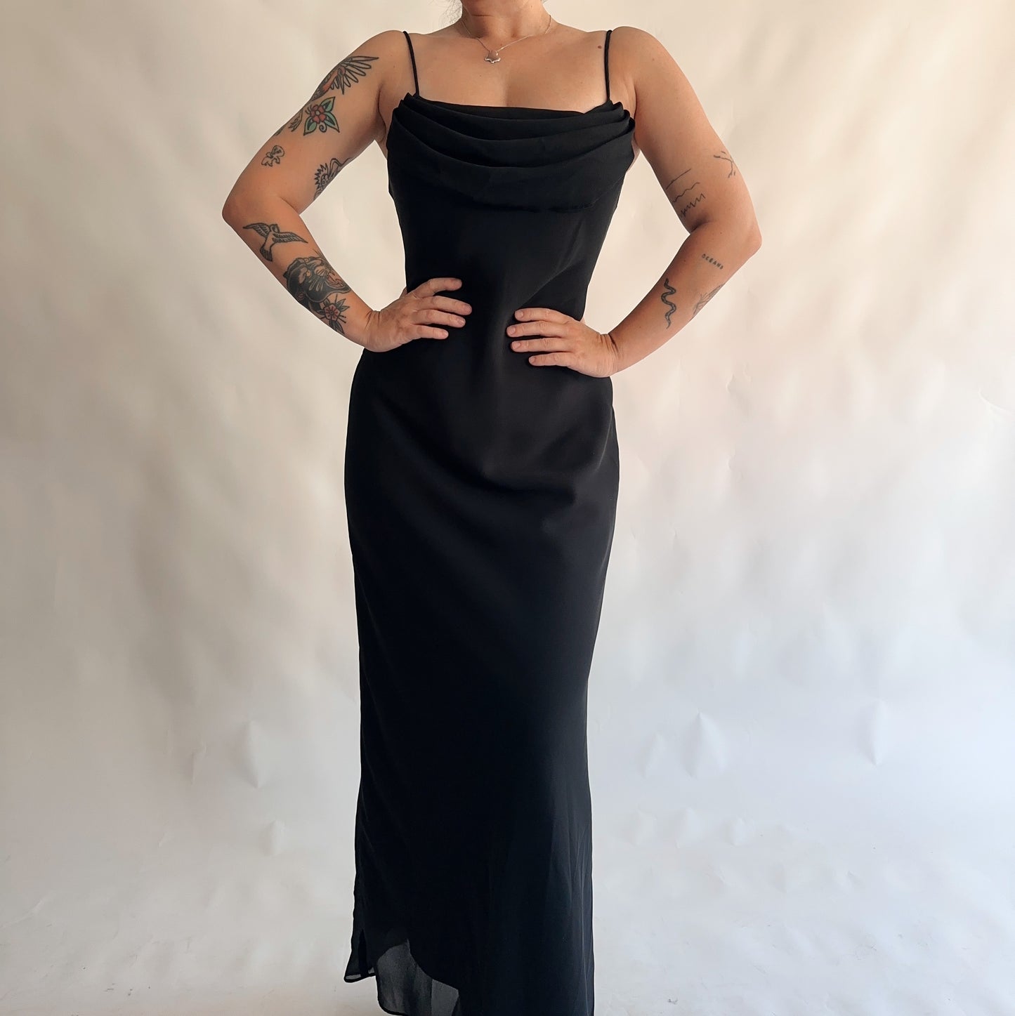 vestido vintage maxi made in USA UL)