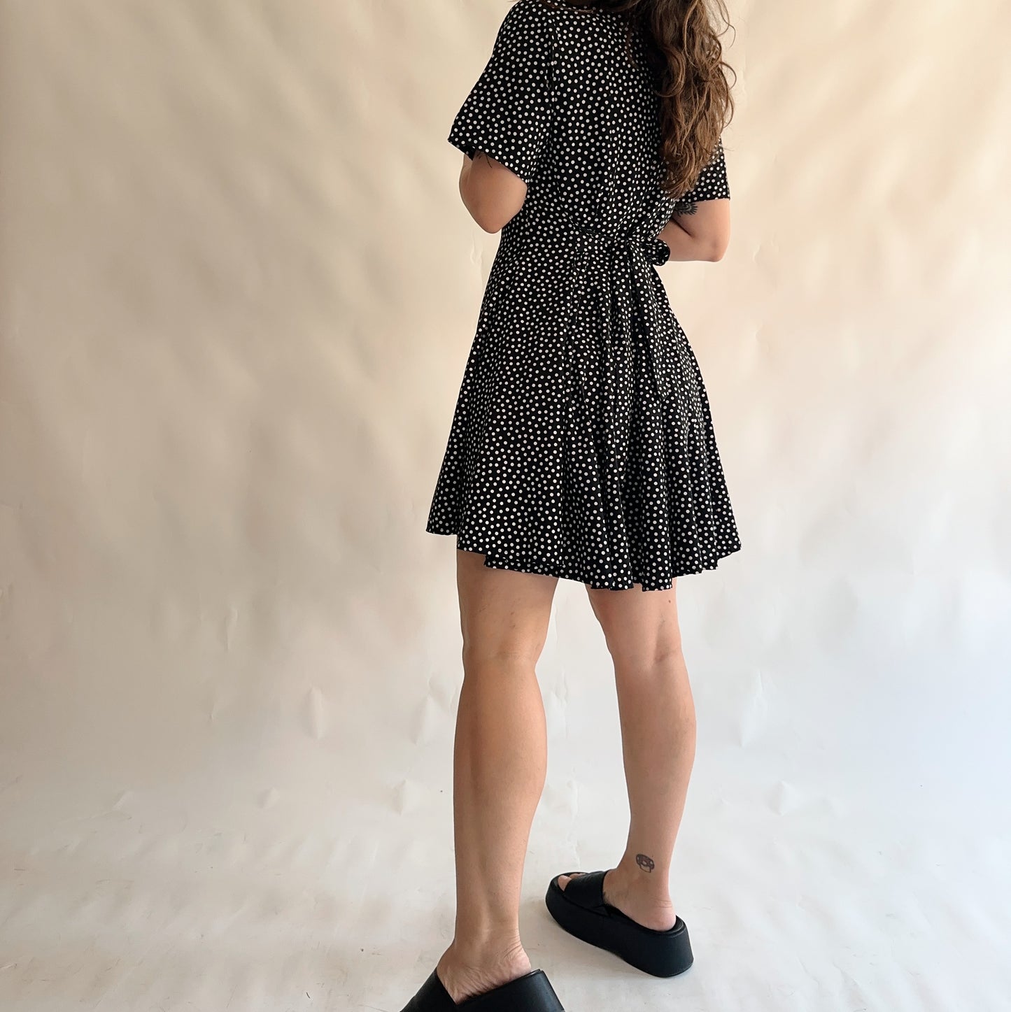 vestido vintage 90s polkadot (M-L)