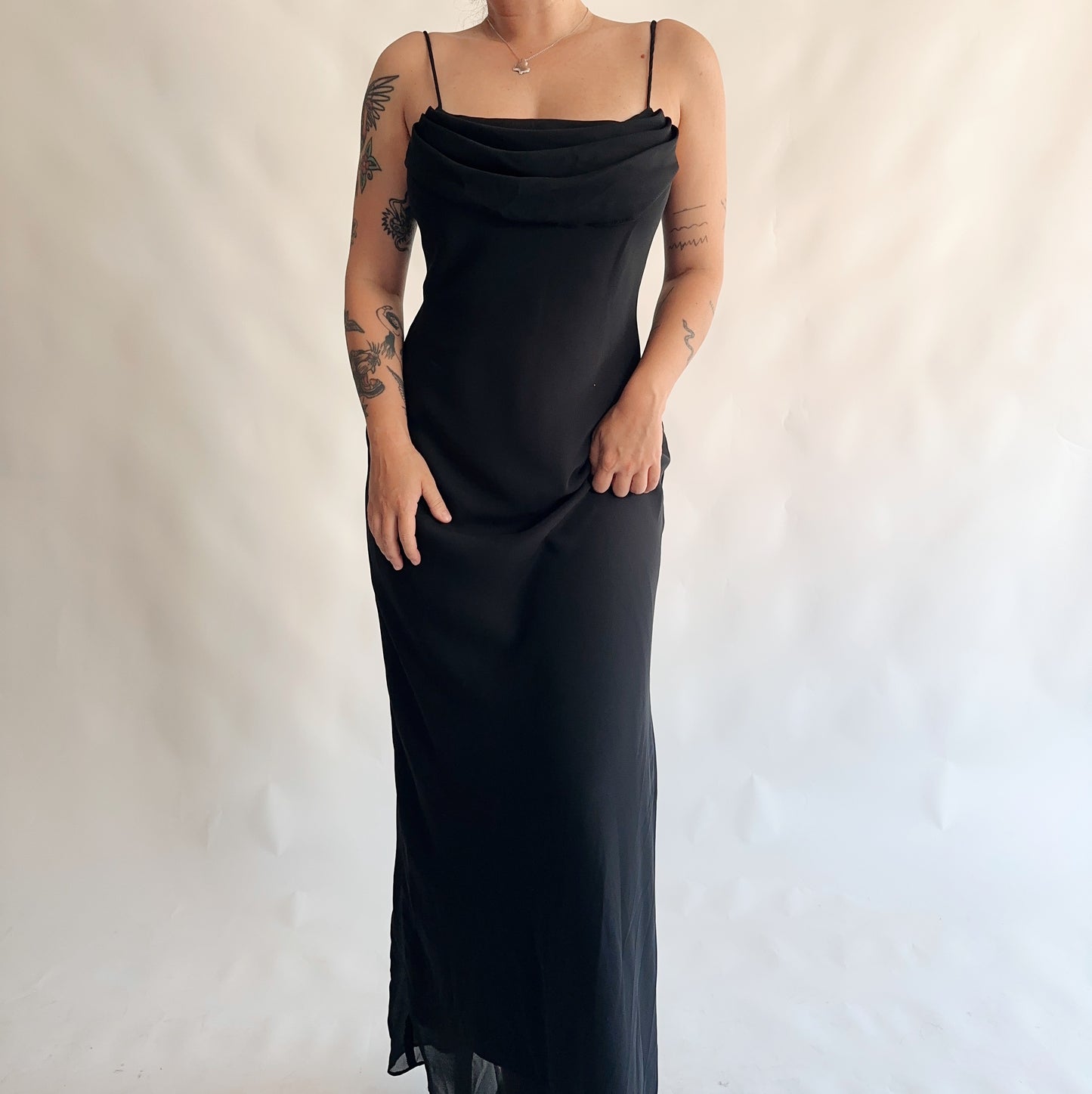 vestido vintage maxi made in USA UL)
