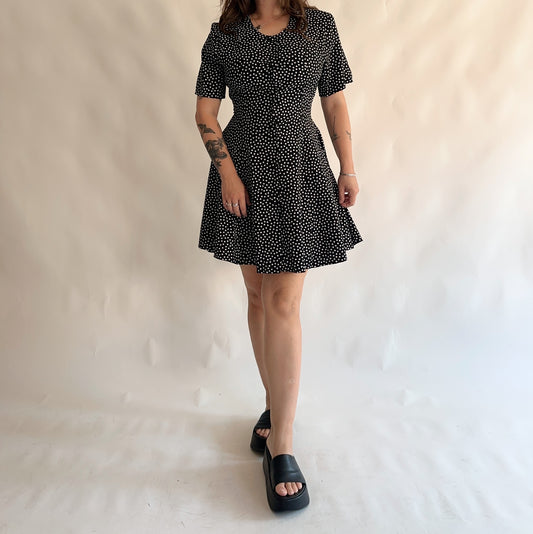 vestido vintage 90s polkadot (M-L)