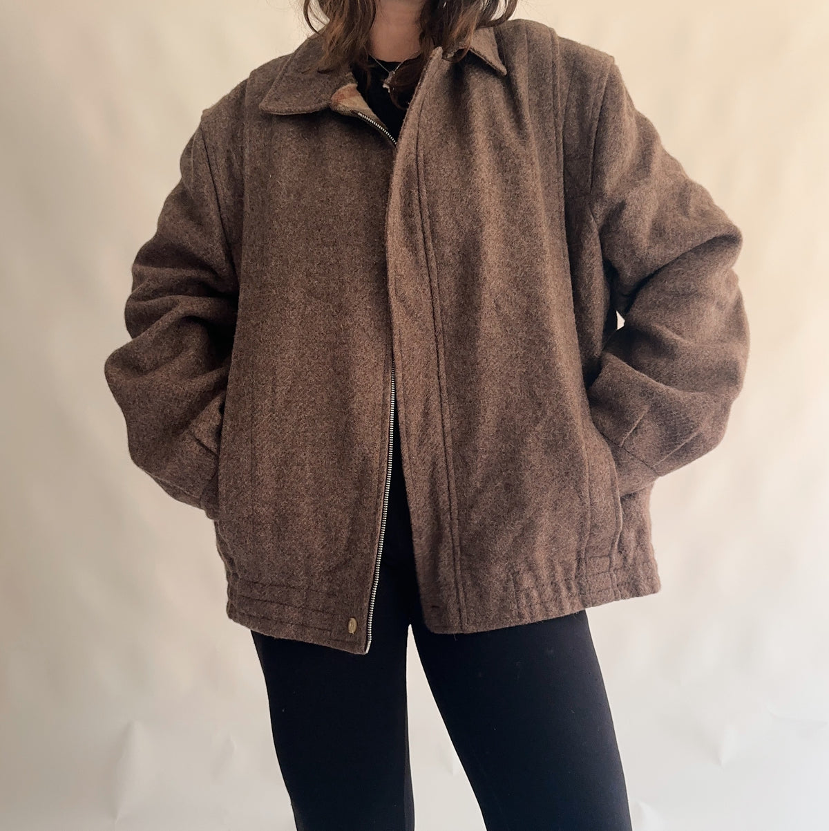 bomber vintage de lã (XL)