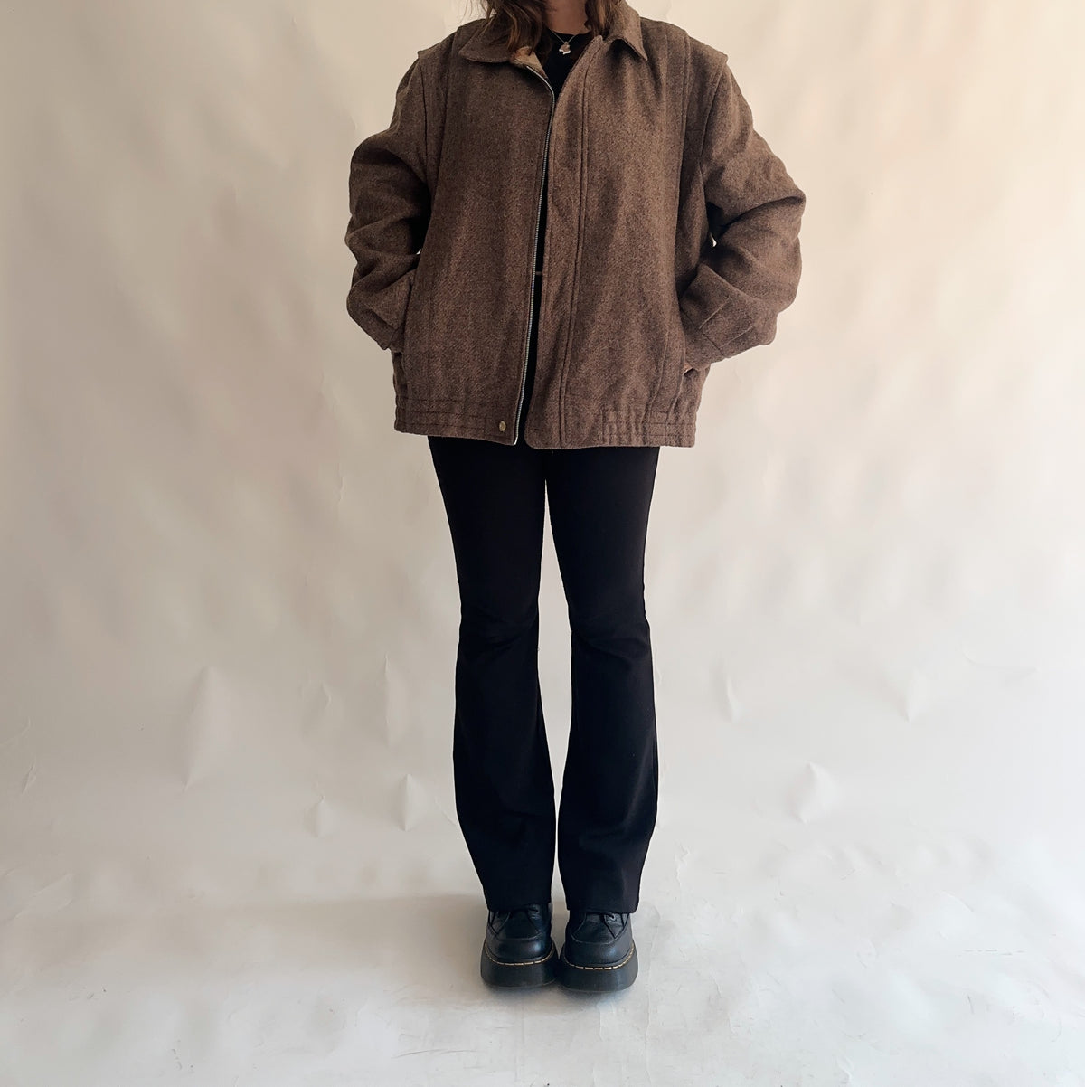 bomber vintage de lã (XL)