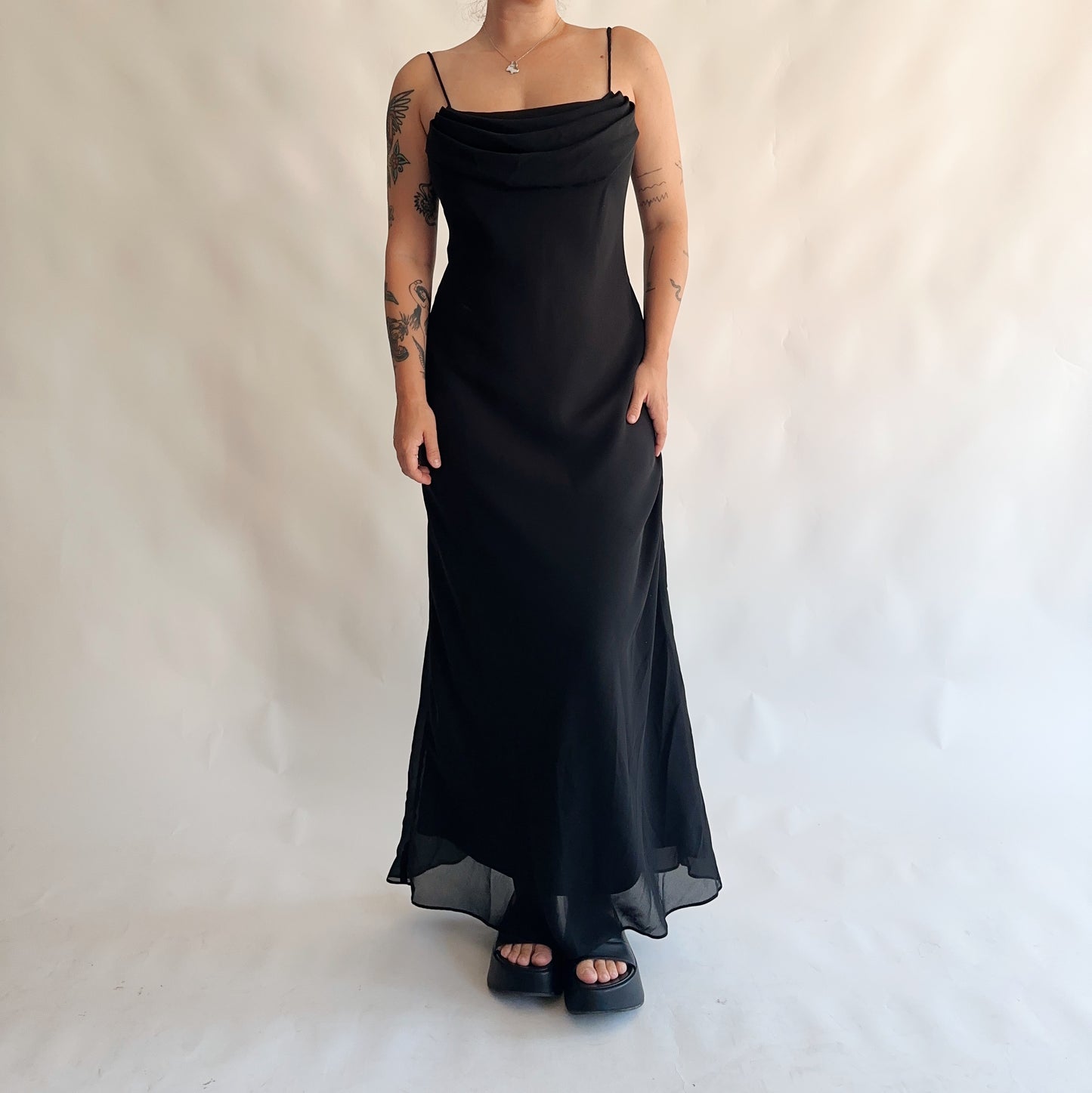 vestido vintage maxi made in USA UL)