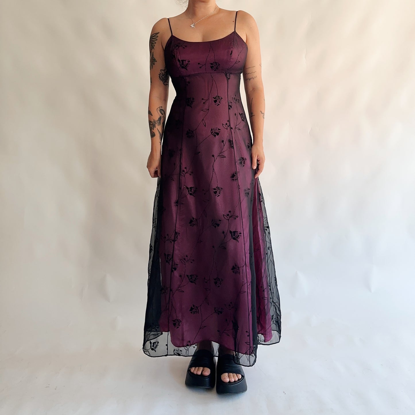 vestido vintage maxi gótico 90s
