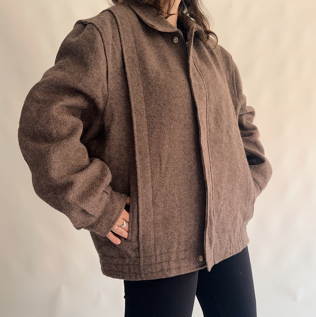 bomber vintage de lã (XL)
