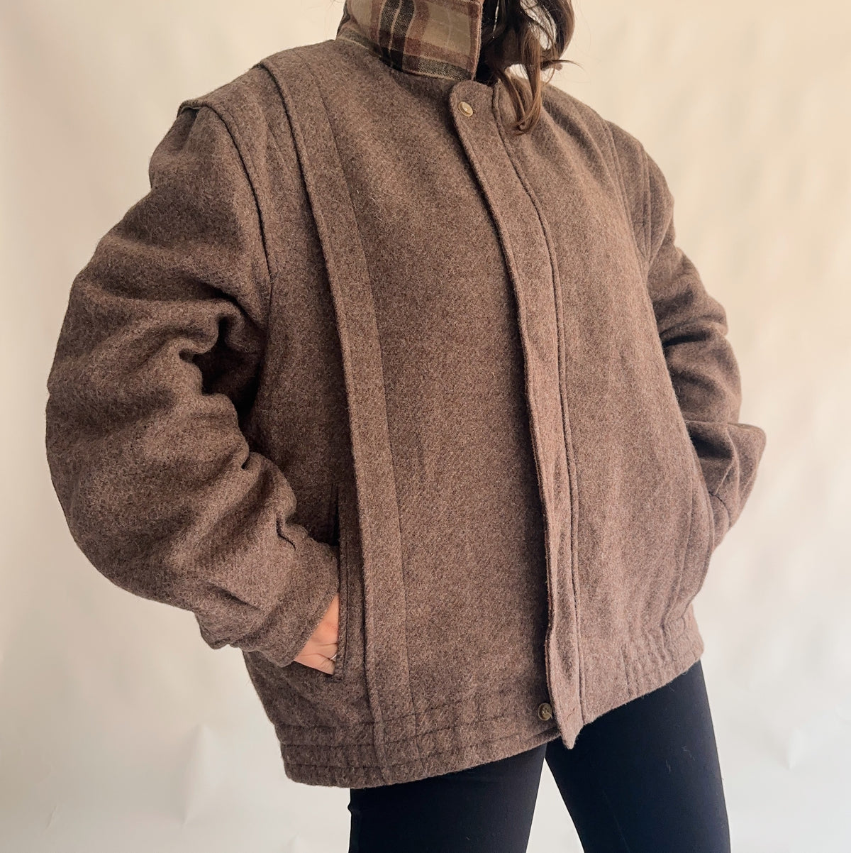 bomber vintage de lã (XL)