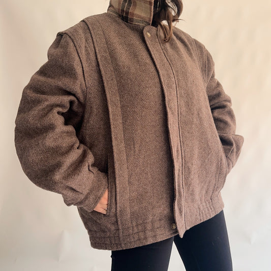 bomber vintage de lã (XL)