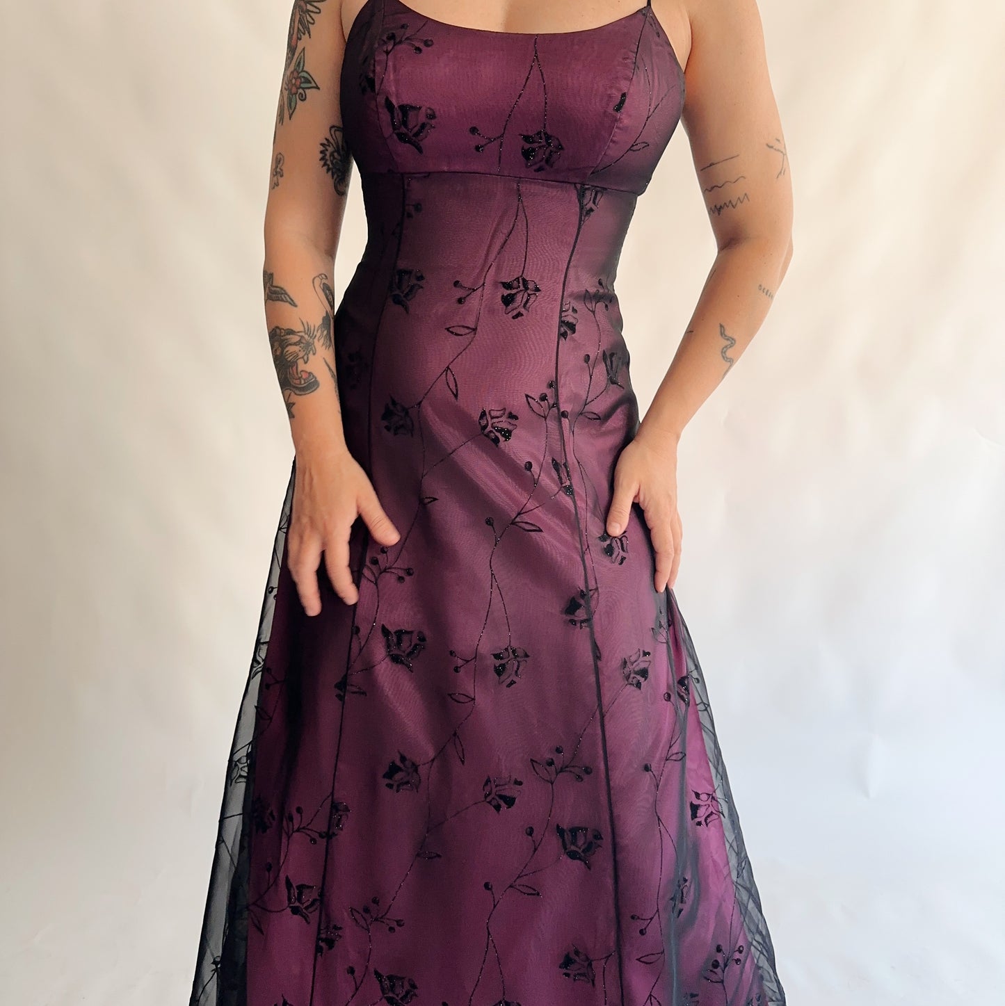 vestido vintage maxi gótico 90s