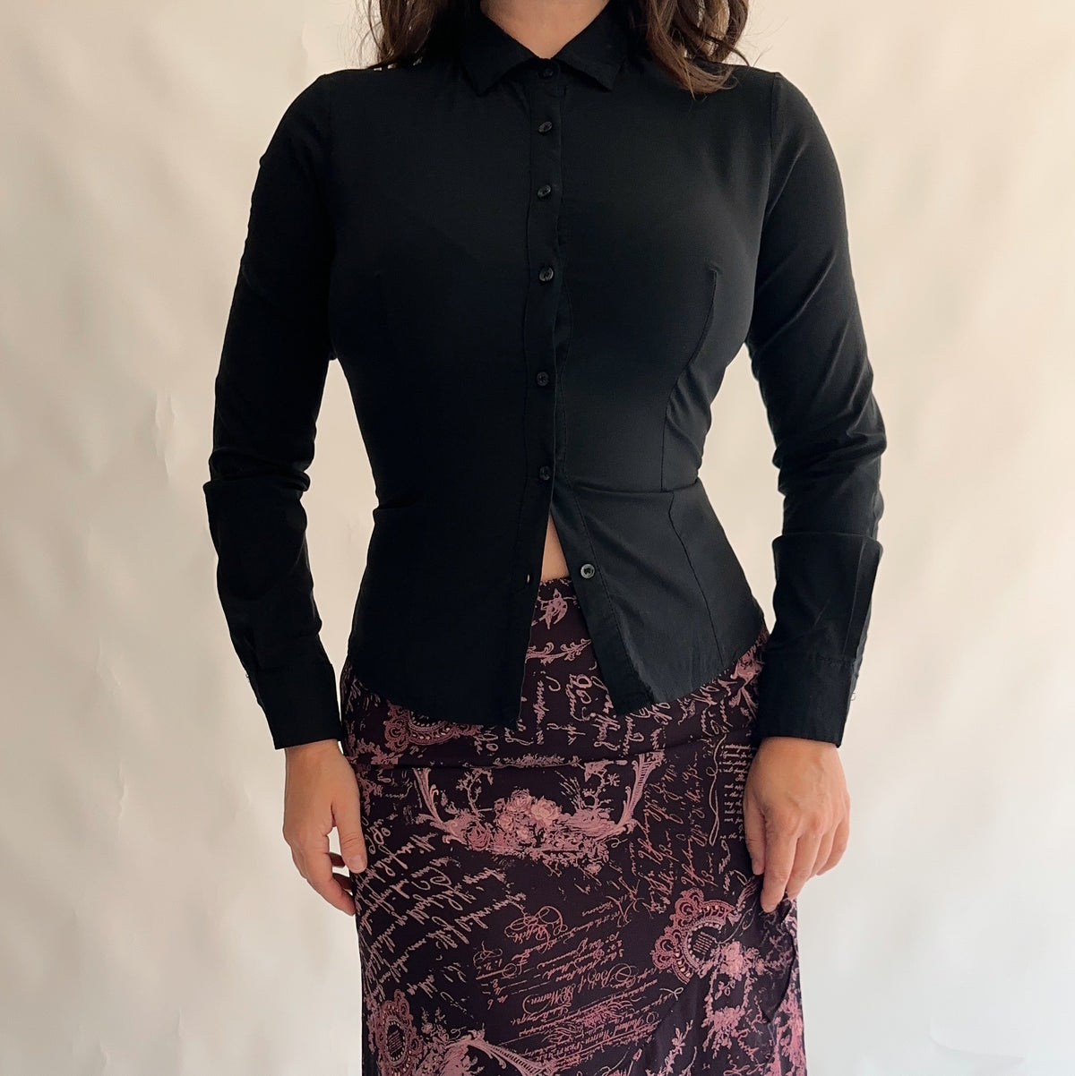camisa vintage preta y2k (L)