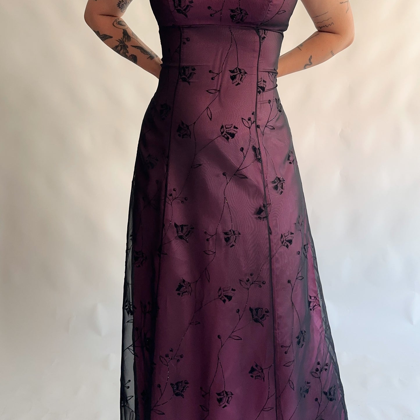 vestido vintage maxi gótico 90s