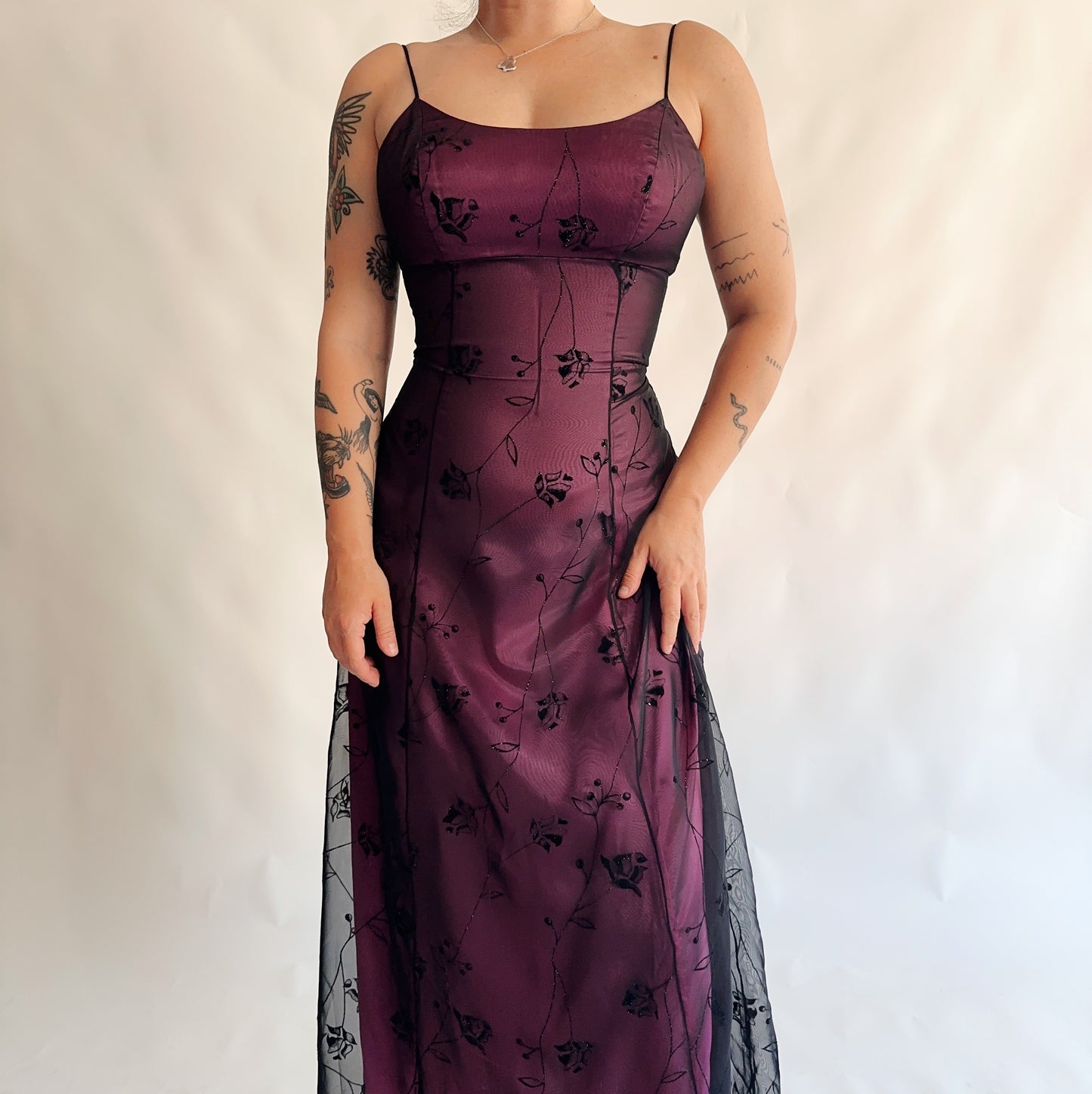 vestido vintage maxi gótico 90s