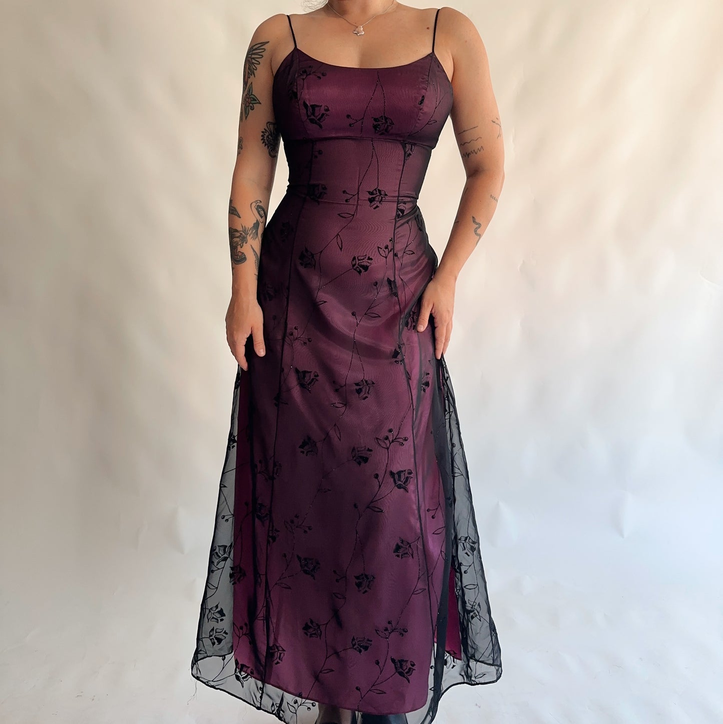 vestido vintage maxi gótico 90s