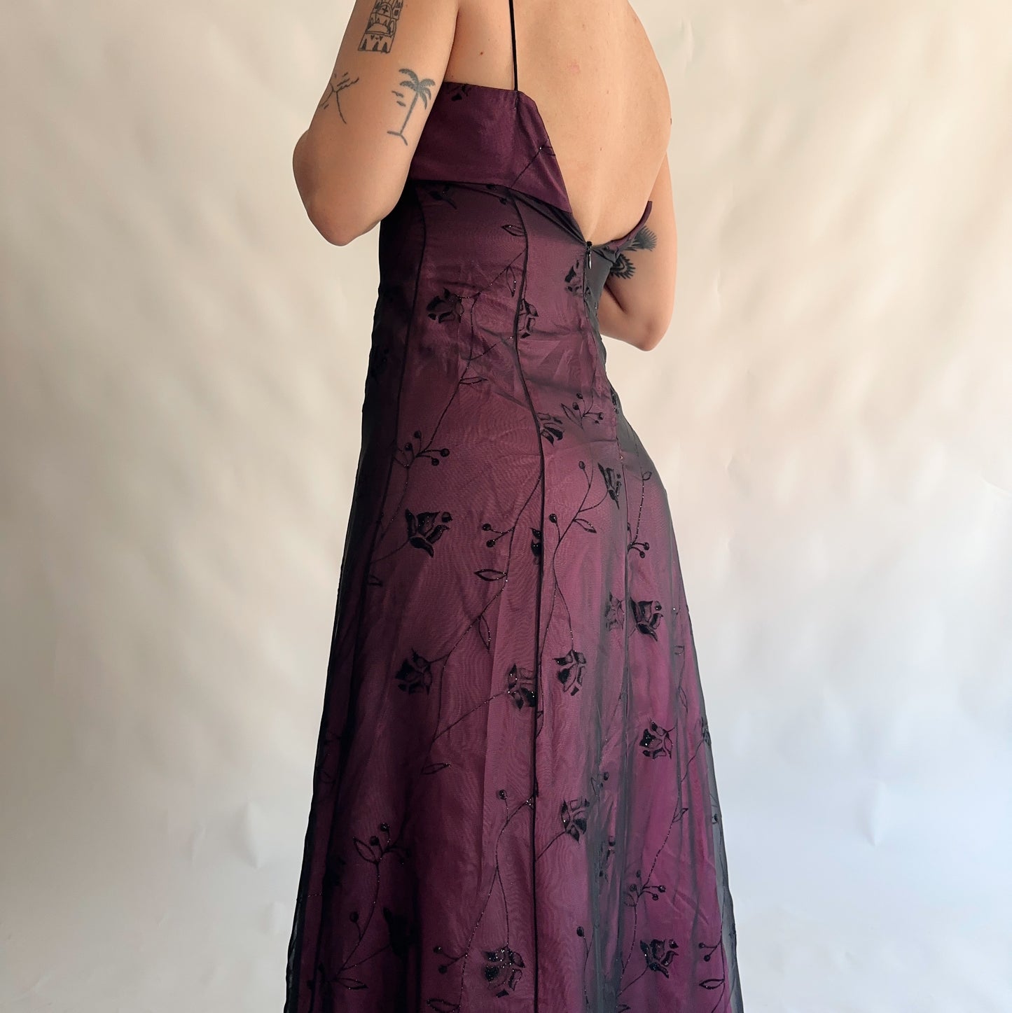 vestido vintage maxi gótico 90s