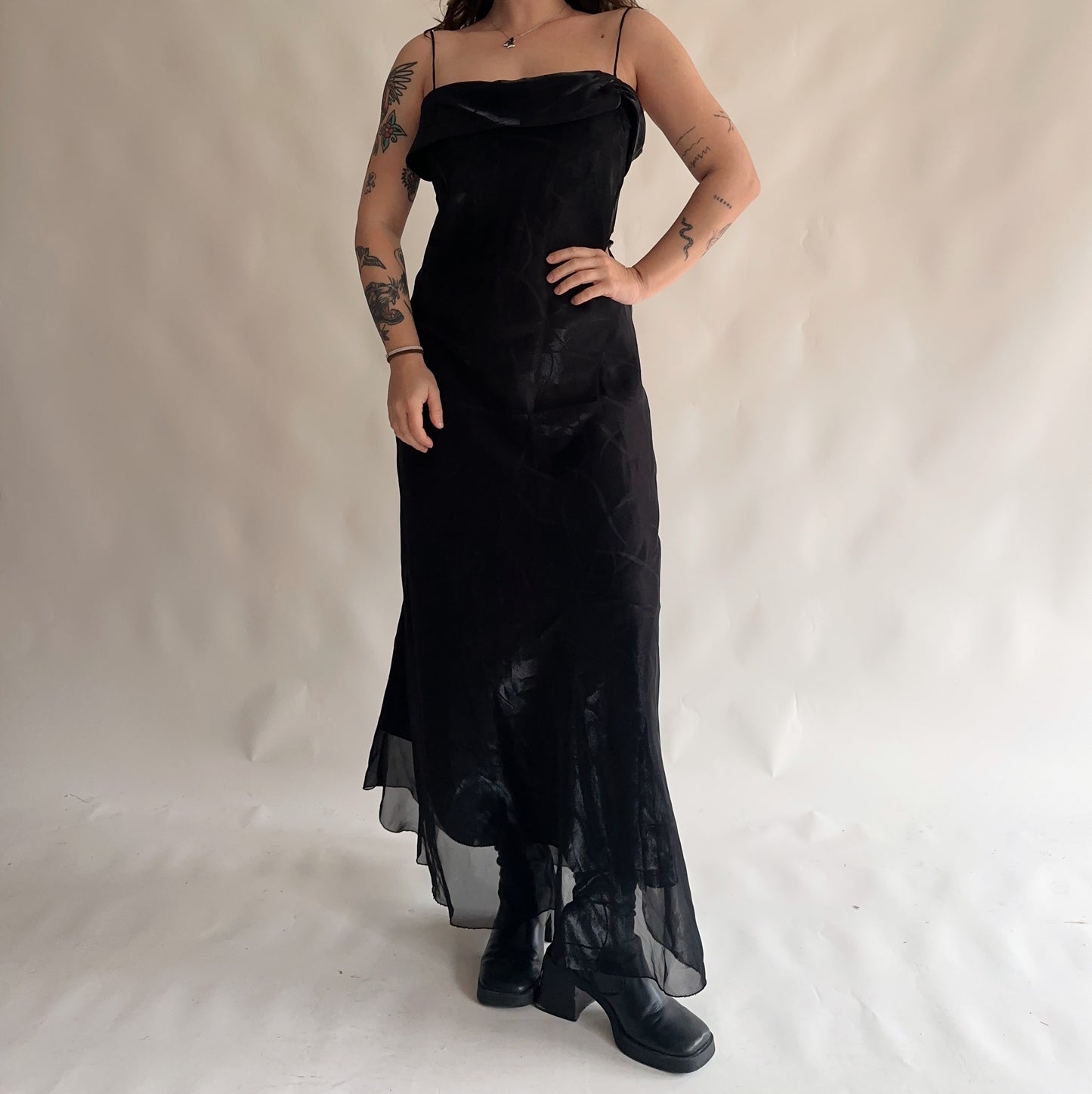 Vestido de cerimónia Vintage Maxi (L)