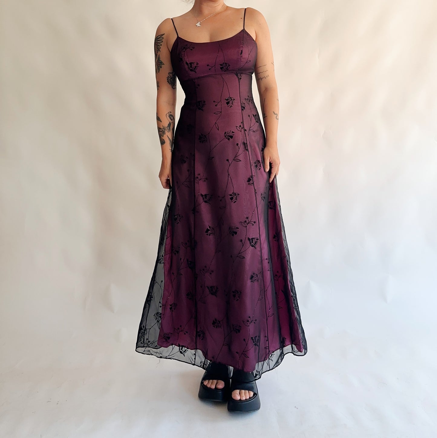 vestido vintage maxi gótico 90s