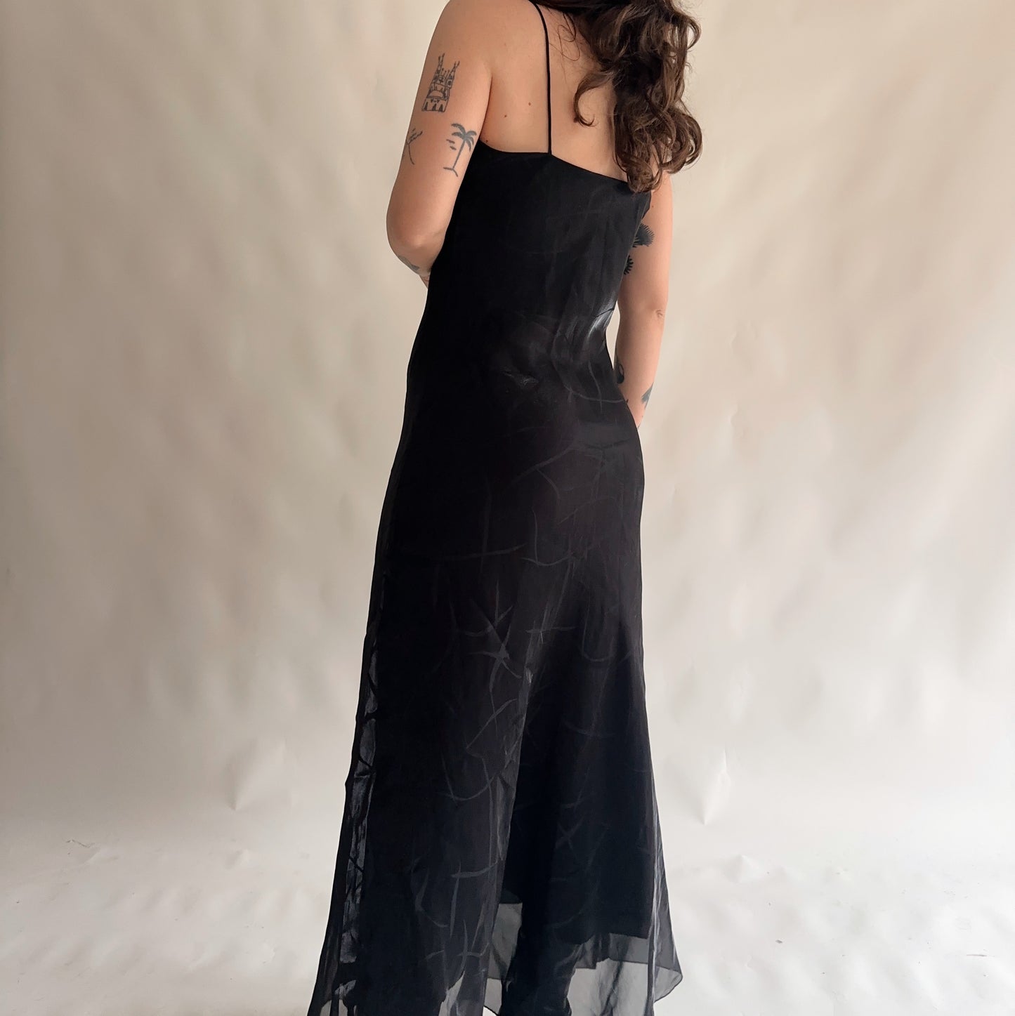 Vestido de cerimónia Vintage Maxi (L)