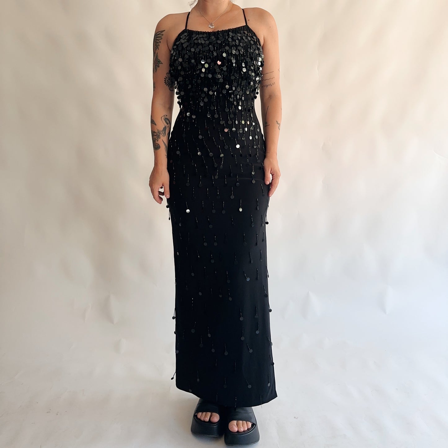 vestido vintage maxi maravilhoso!! (M)