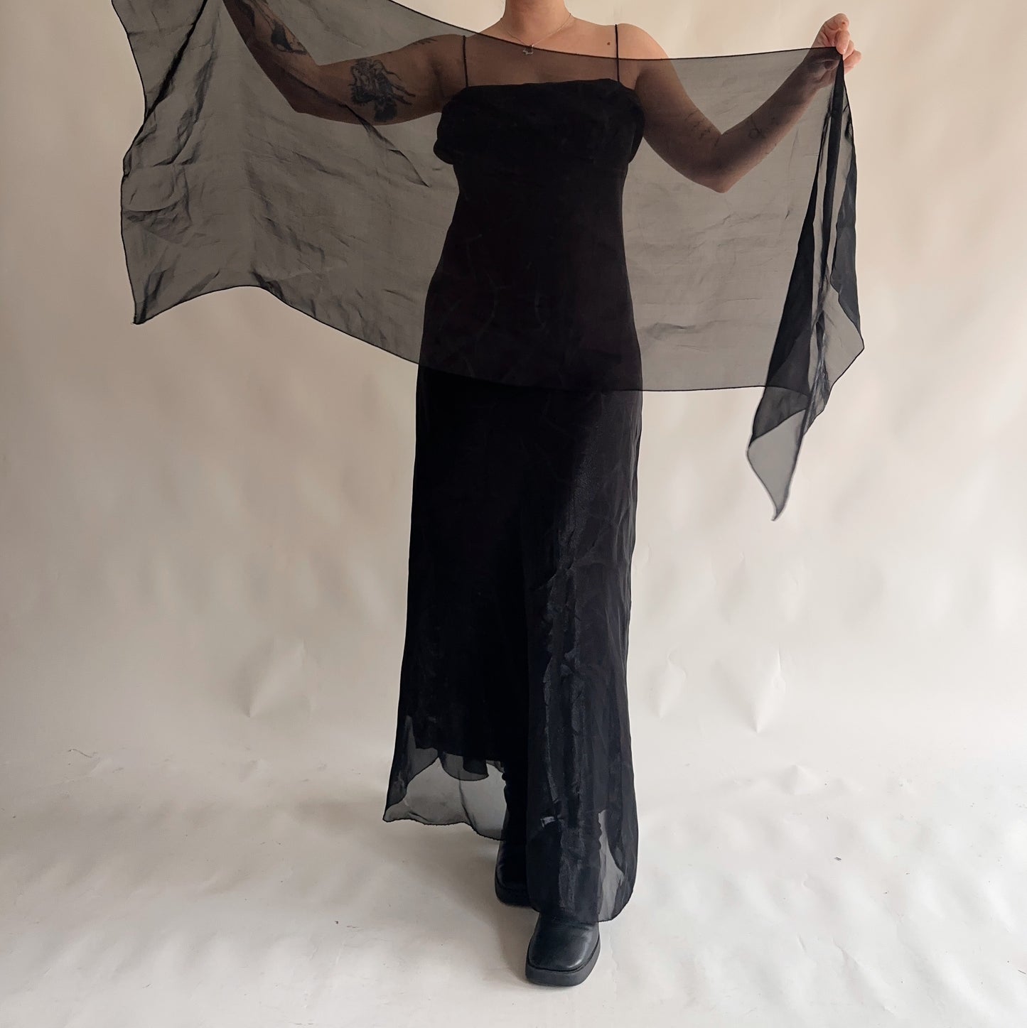 Vestido de cerimónia Vintage Maxi (L)