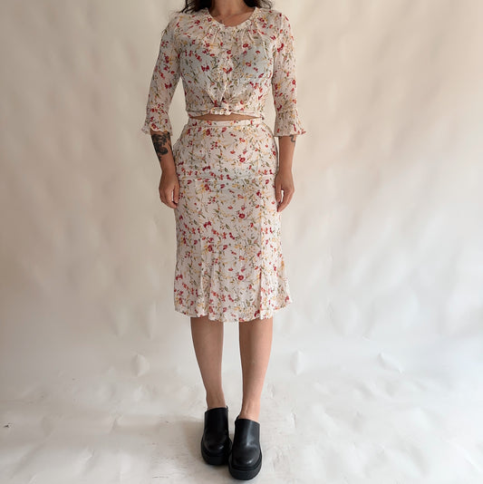 Conjunto Vintage romântico de verão (S)