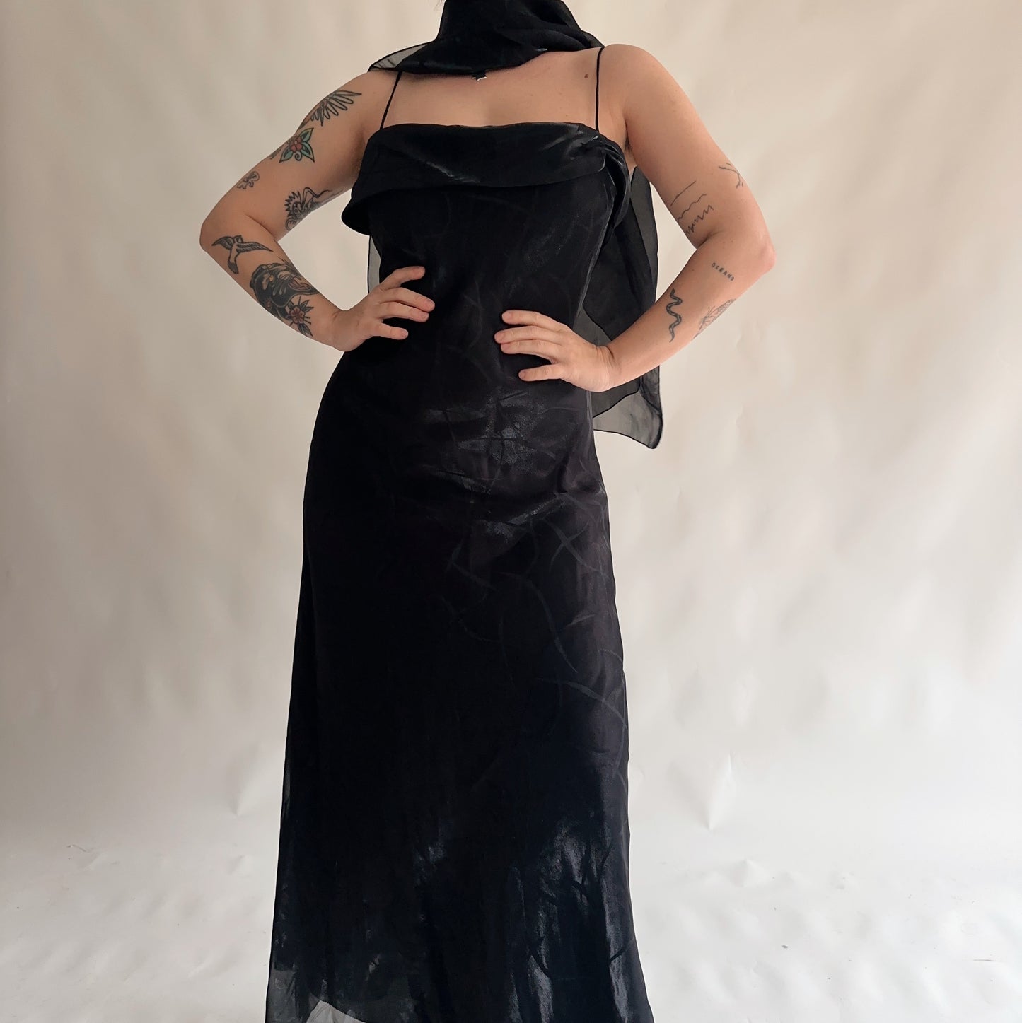 Vestido de cerimónia Vintage Maxi (L)