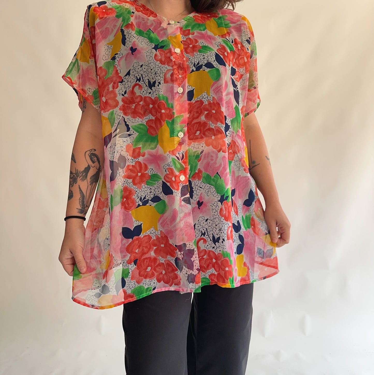 camisa vintage transparência (M)