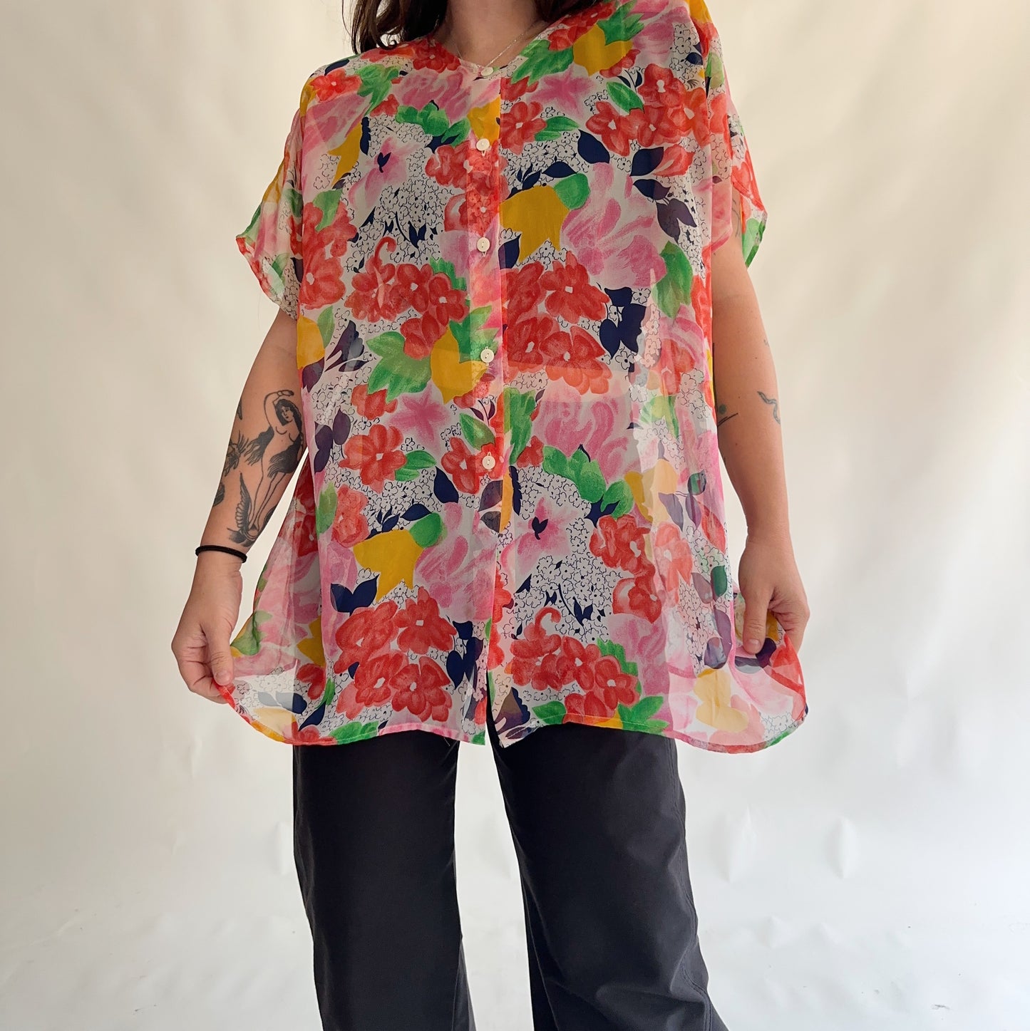 camisa vintage transparência (M)