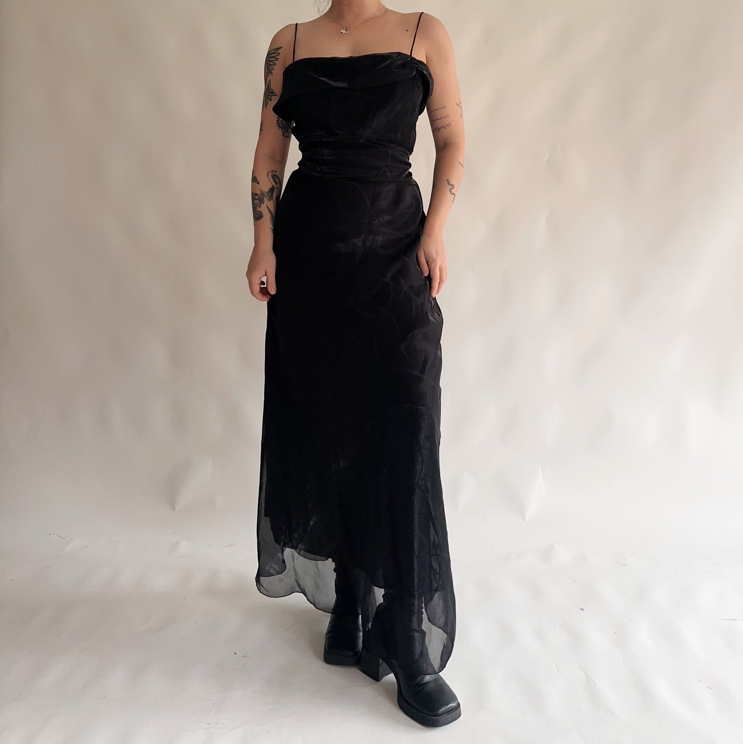 Vestido de cerimónia Vintage Maxi (L)