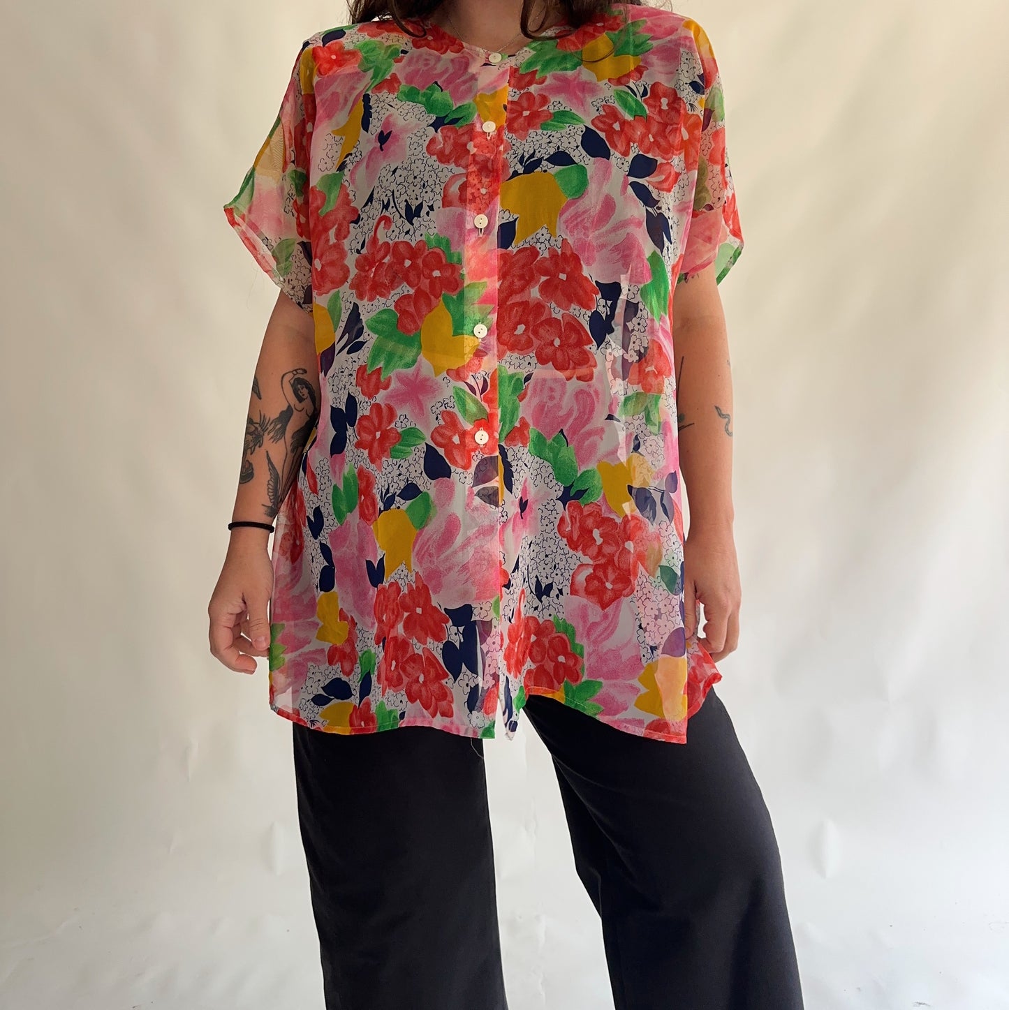 camisa vintage transparência (M)