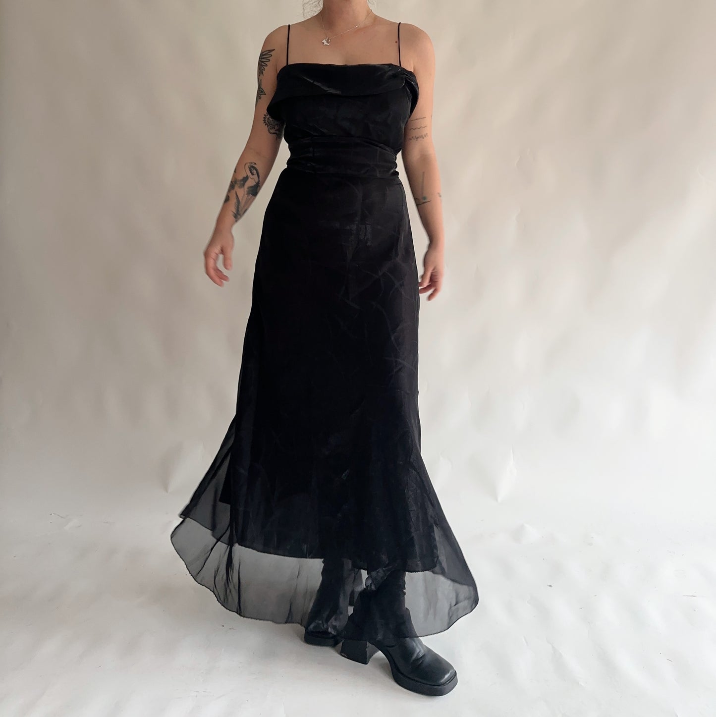 Vestido de cerimónia Vintage Maxi (L)