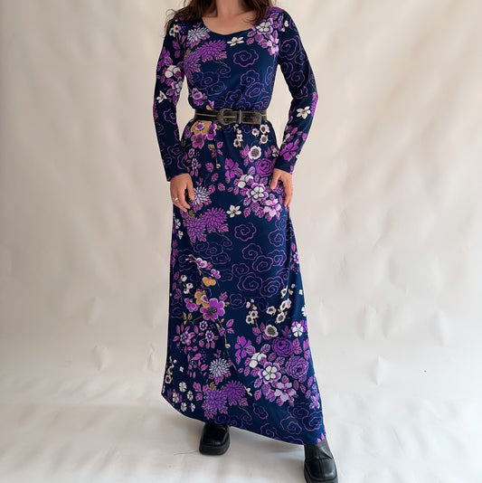 Vestido Vintage Maxi dos anos 70s (M-L)