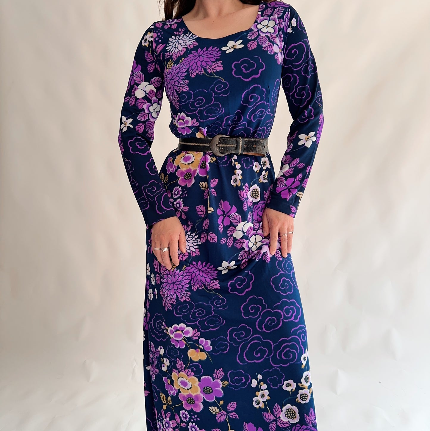 Vestido Vintage Maxi dos anos 70s (M-L)