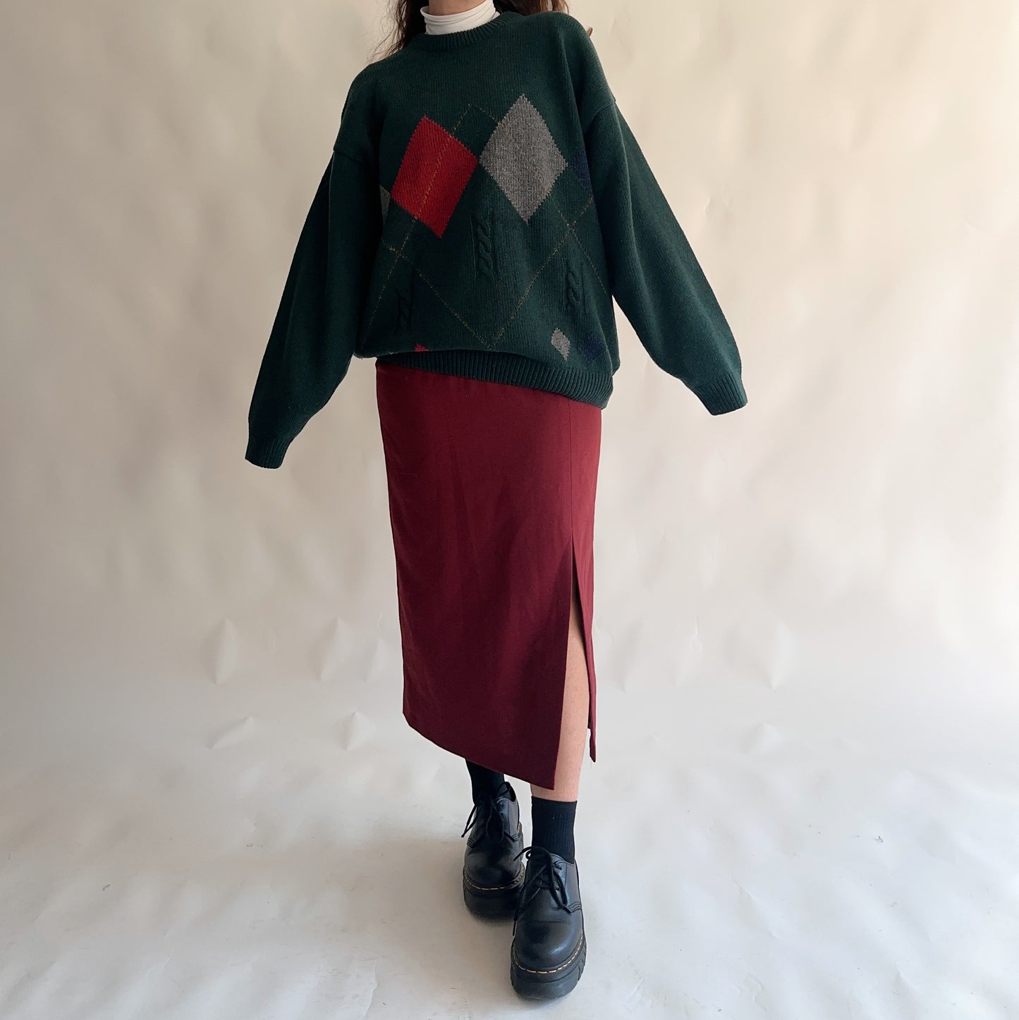 Saia Vintage Bordeaux de Inverno /L)