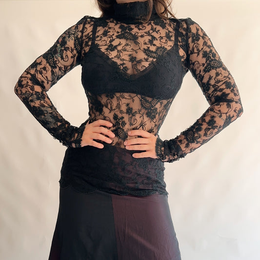 top vintage y2k rendado (M-L)