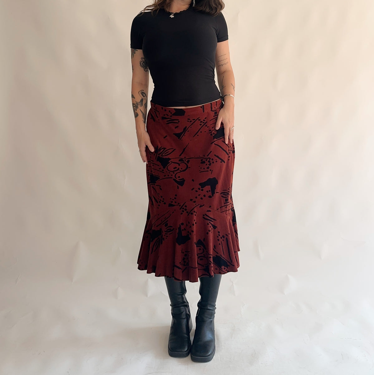 saia vintage y2k midi de inverno (XL)