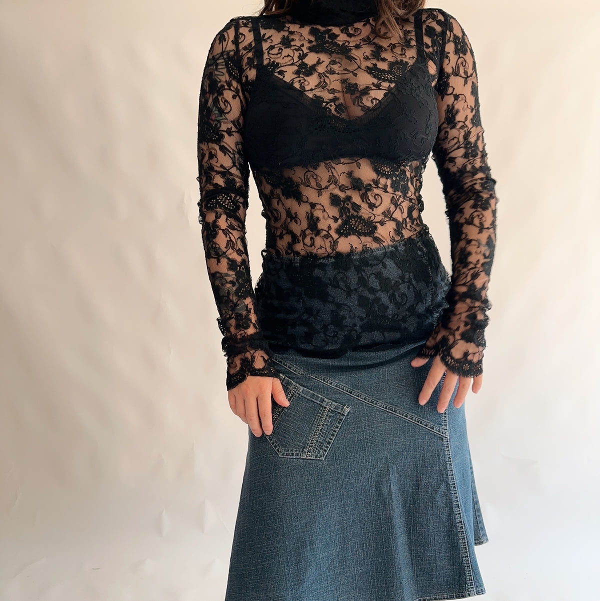 top vintage y2k rendado (M-L)