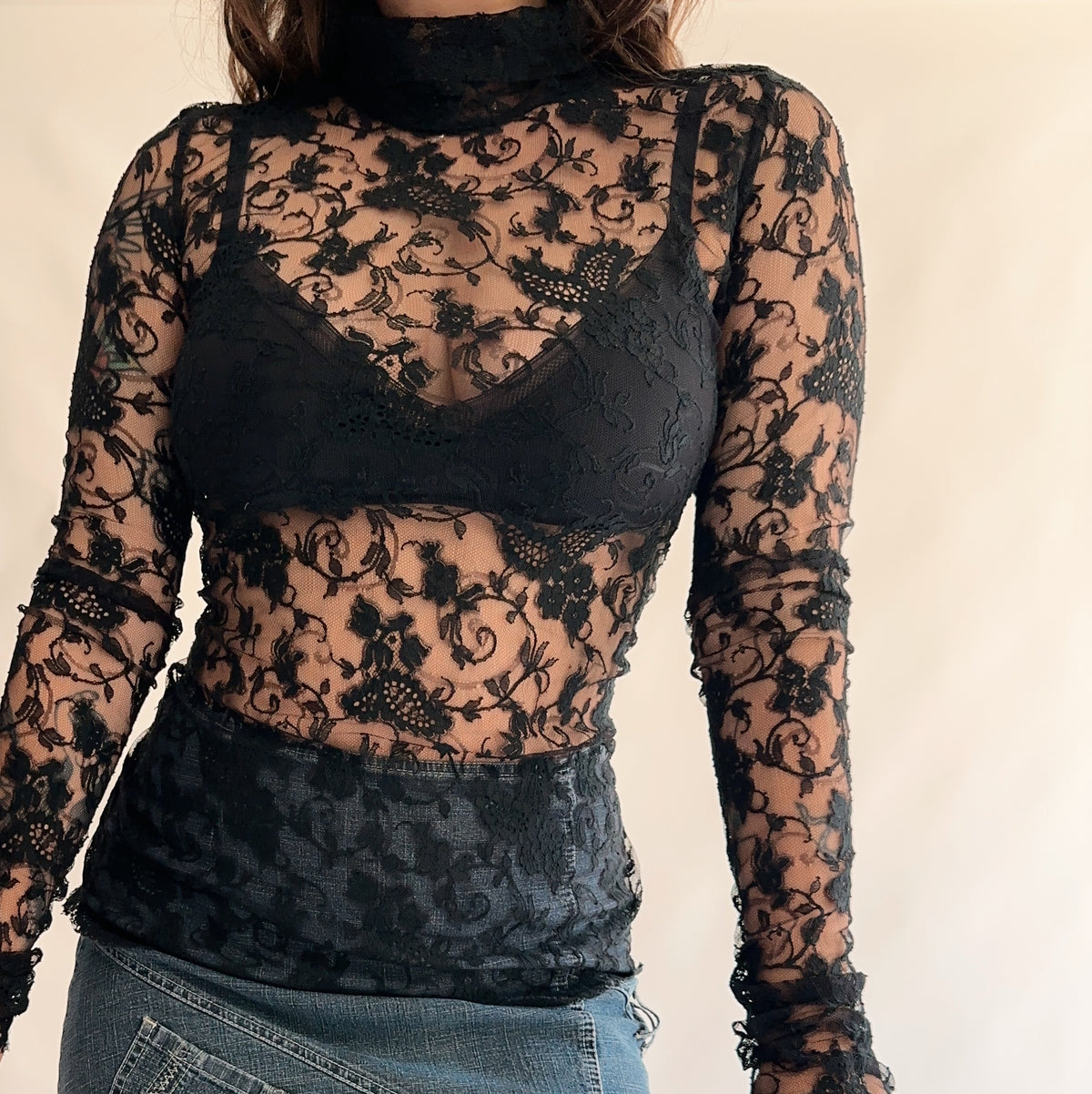 top vintage y2k rendado (M-L)