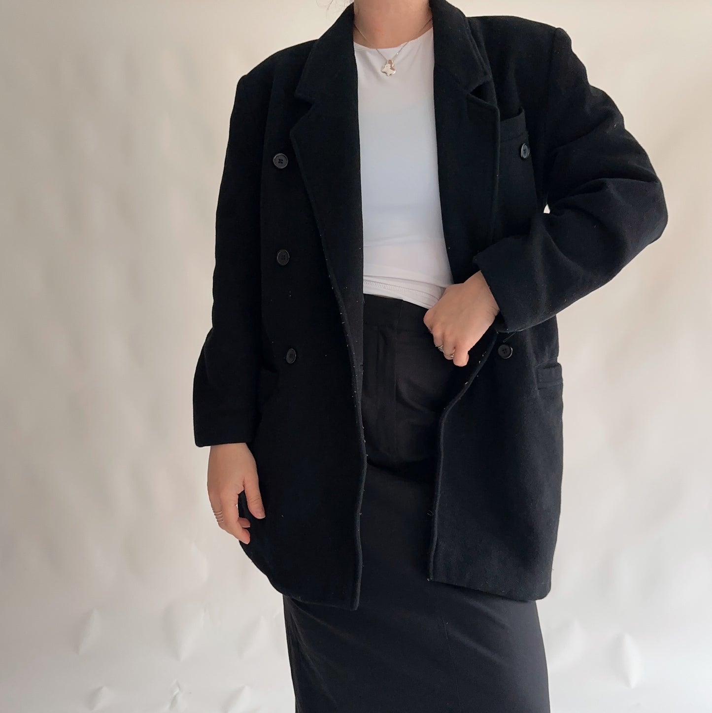 Vintage Wool and Cashmere Coat (M)