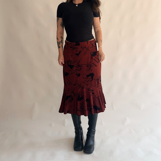 saia vintage y2k midi de inverno (XL)