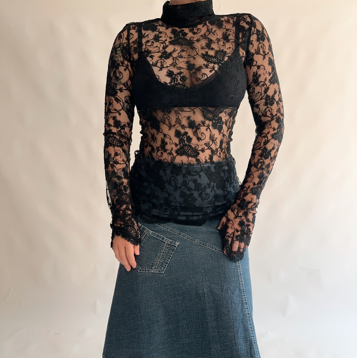top vintage y2k rendado (M-L)