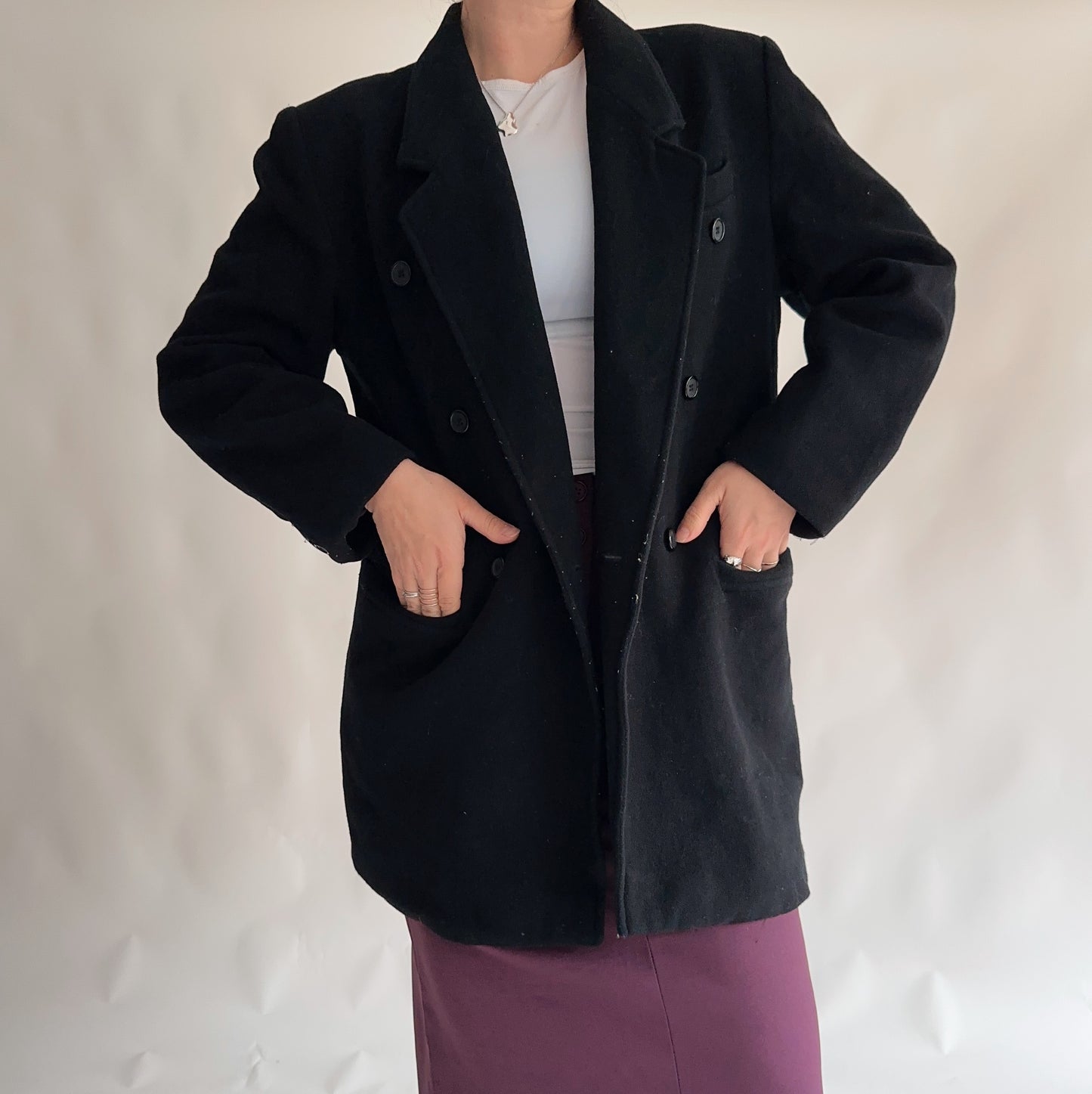 Vintage Wool and Cashmere Coat (M)