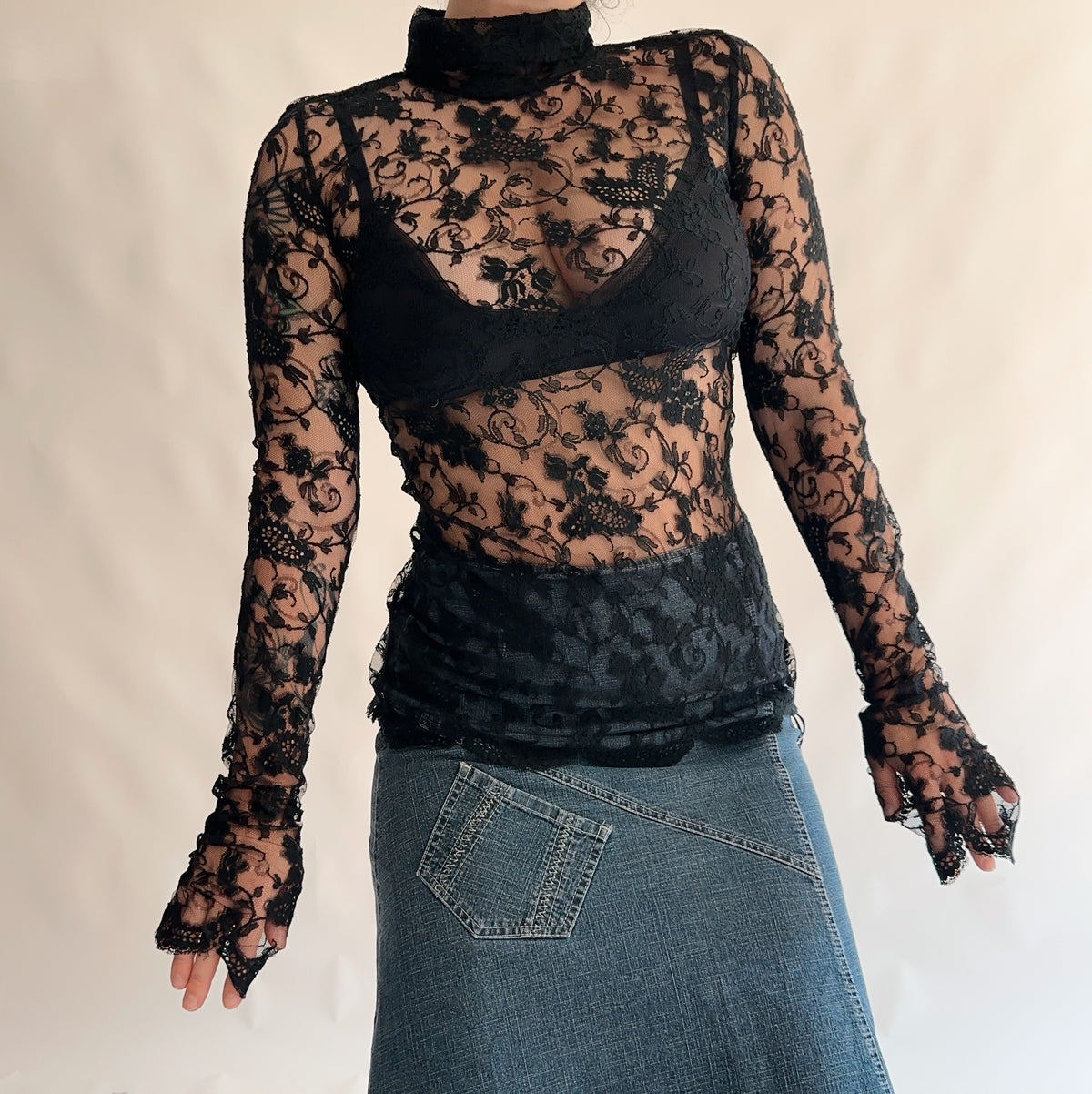 top vintage y2k rendado (M-L)