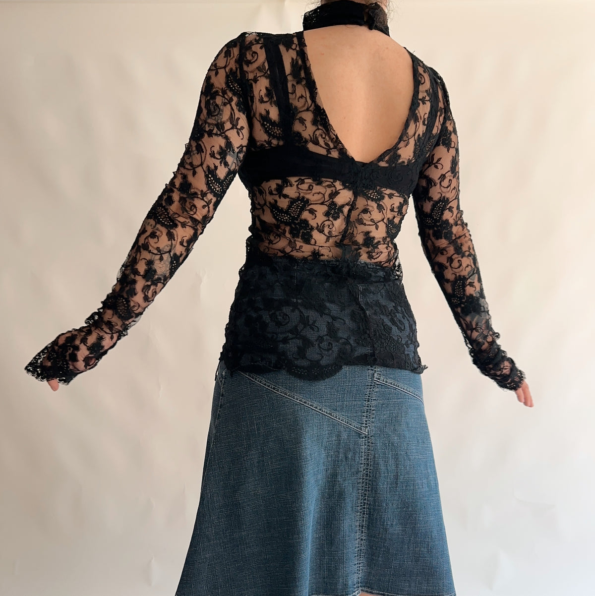 top vintage y2k rendado (M-L)