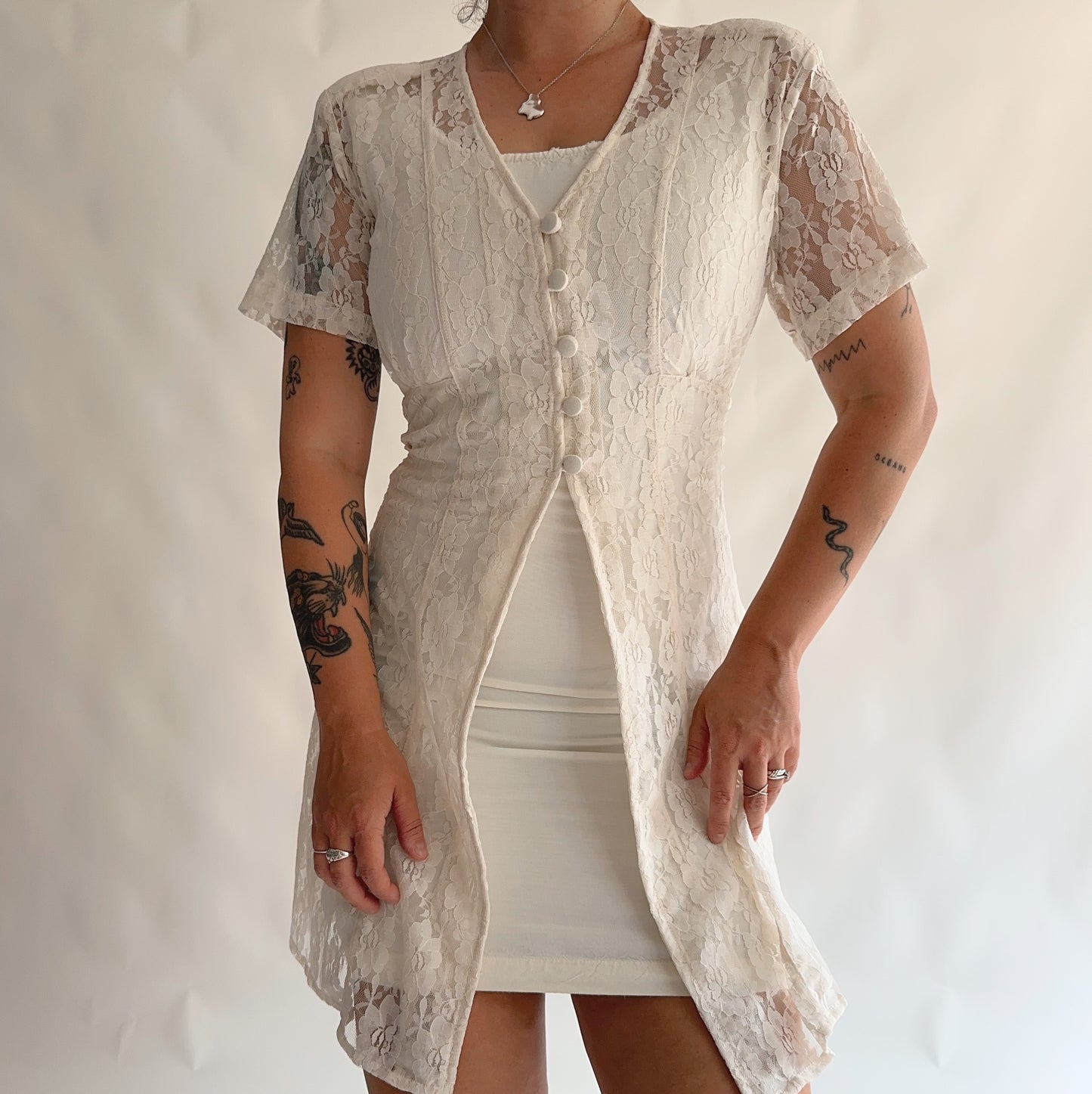 vestido vintage 90s duplo (M)