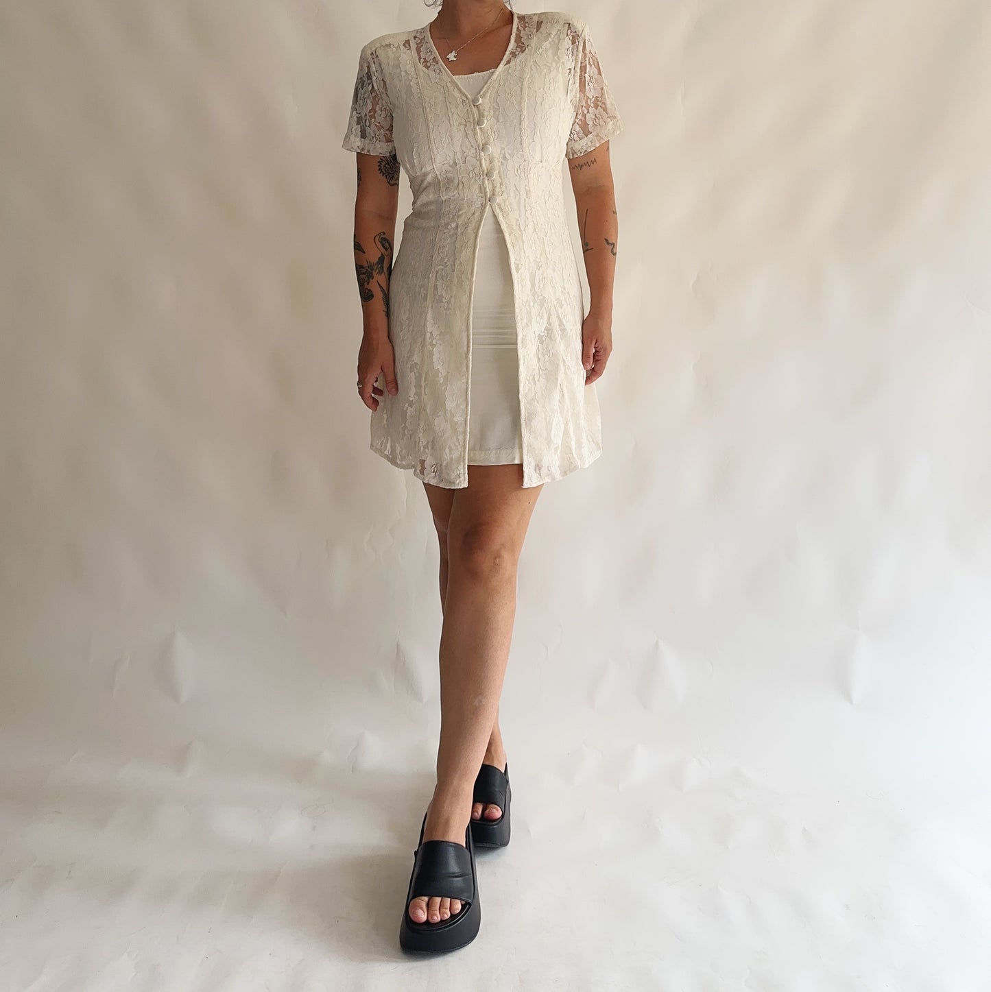 vestido vintage 90s duplo (M)