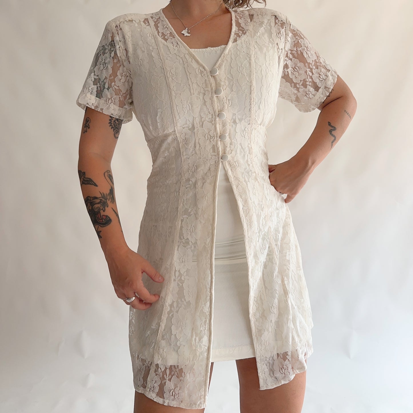 vestido vintage 90s duplo (M)