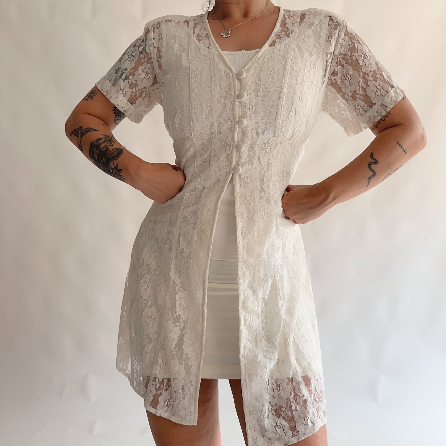 vestido vintage 90s duplo (M)